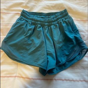 Teal Lululemon 4” Speed Up Shorts